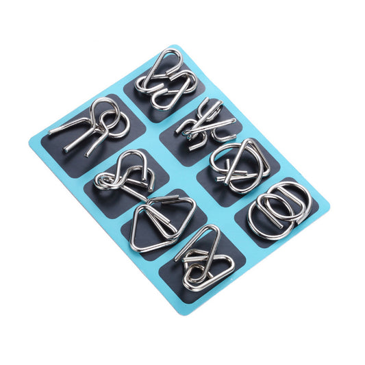 Light Blue Wire Ring Set