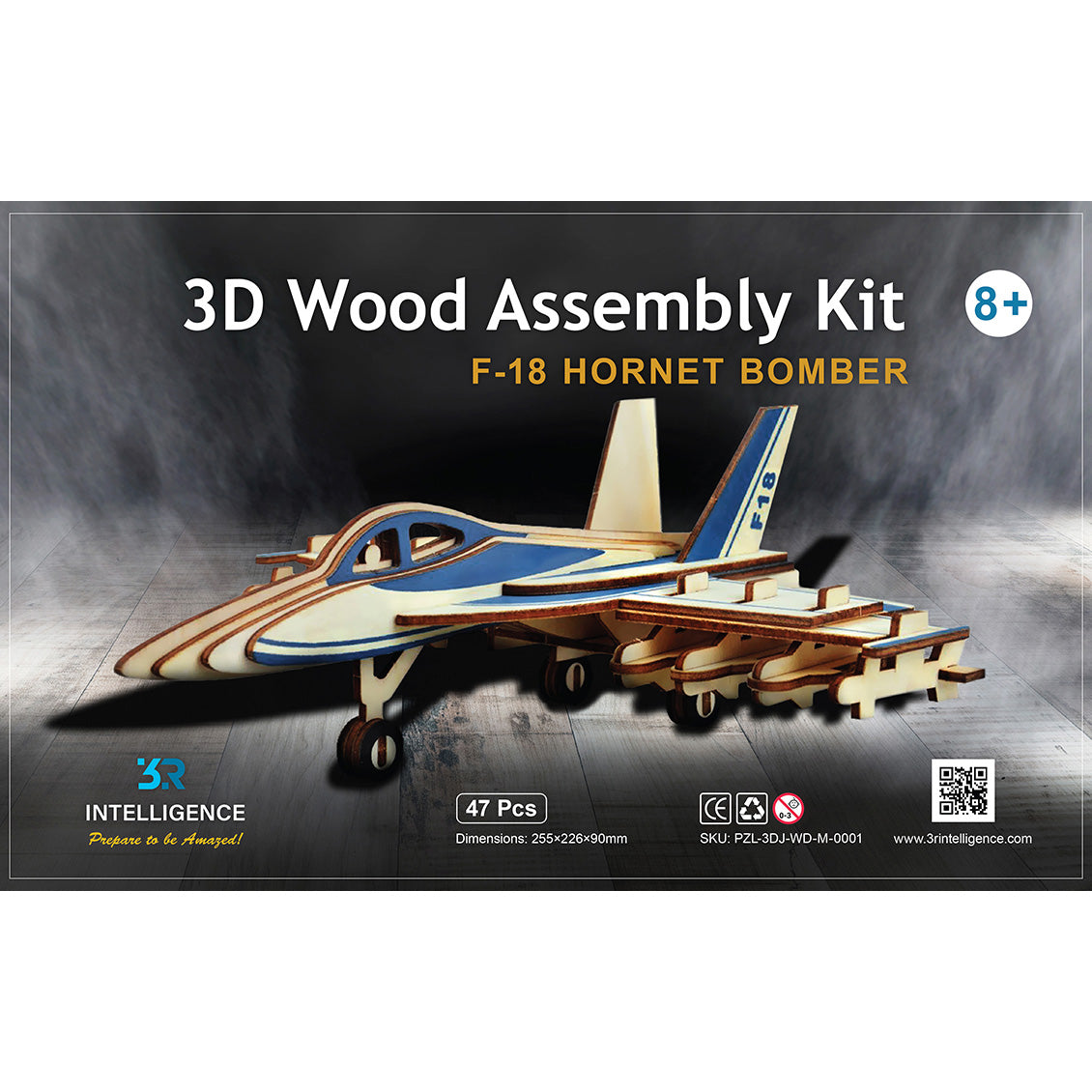 F-18 Hornet Bomber 3D Wood Assembly Kit