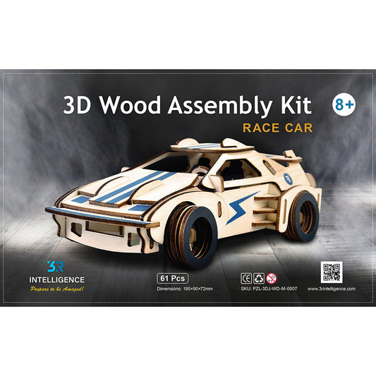 Race Car 3D Wood Assembly Kit