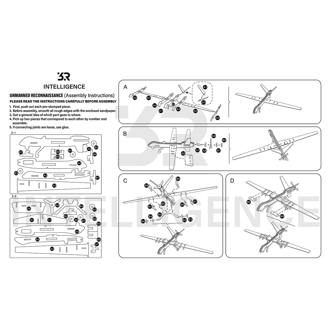 Unmanned Reconnaissance 3D Wood Assembly Kit